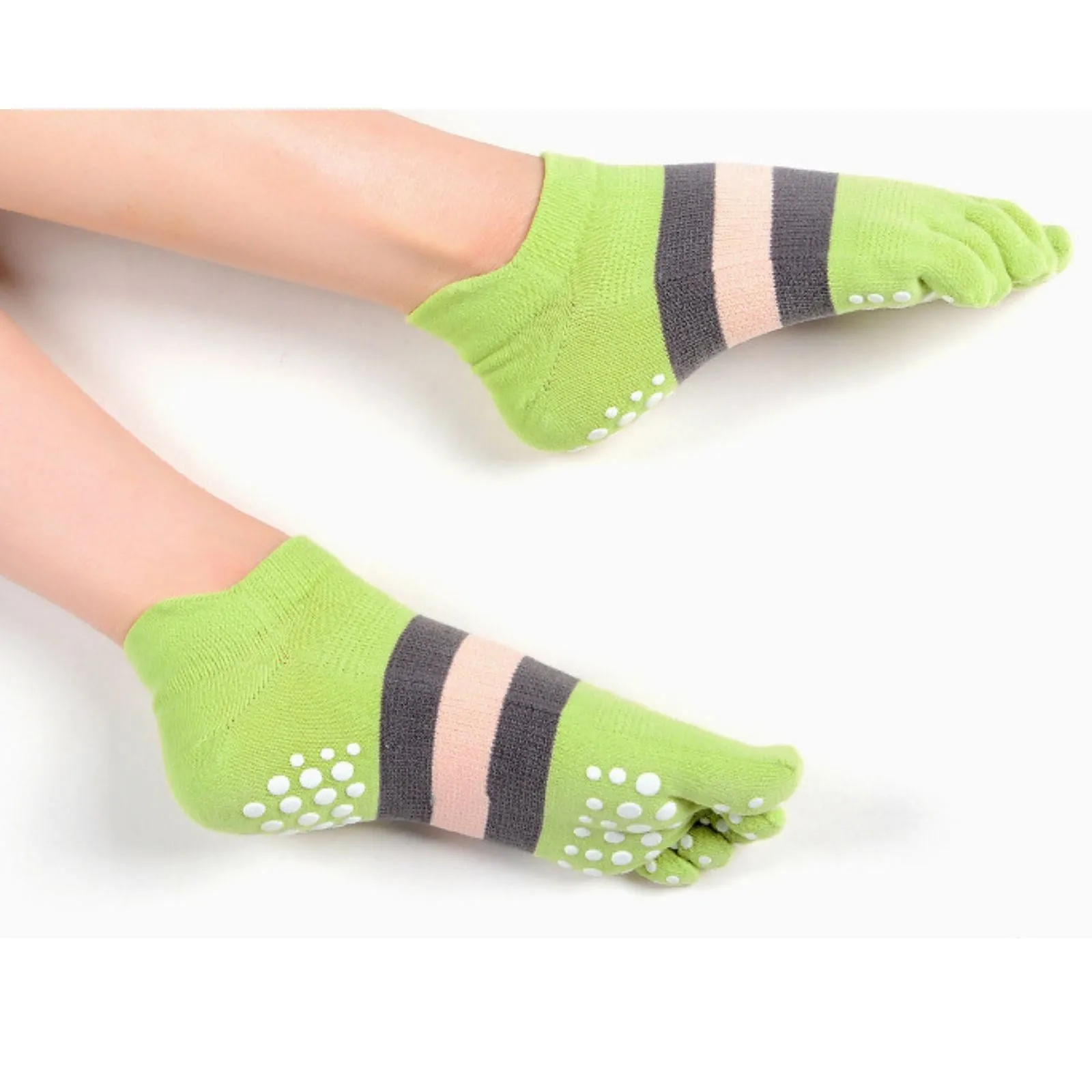 Anti Slip 3 Pairs Yoga No show Toe Socks