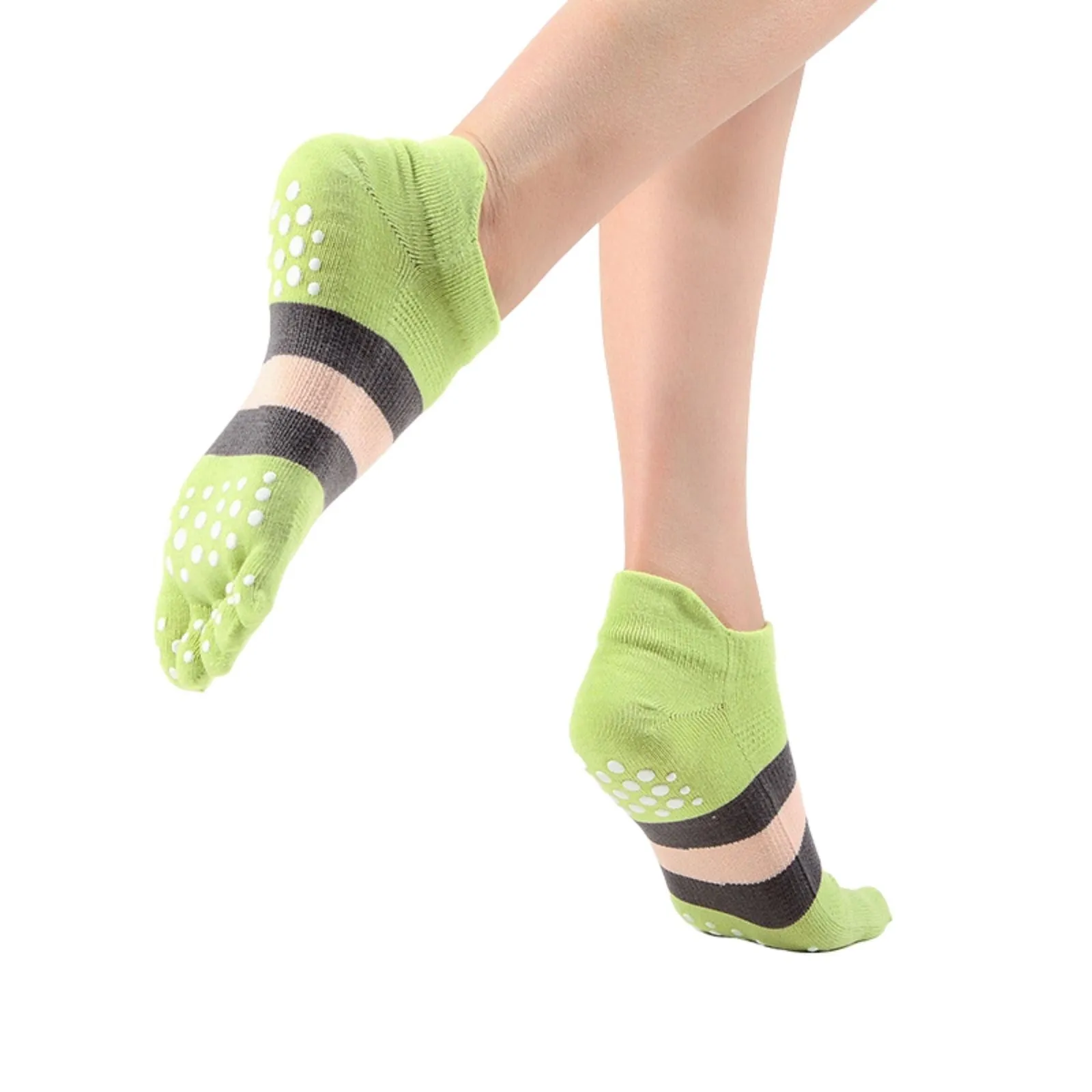 Anti Slip 3 Pairs Yoga No show Toe Socks