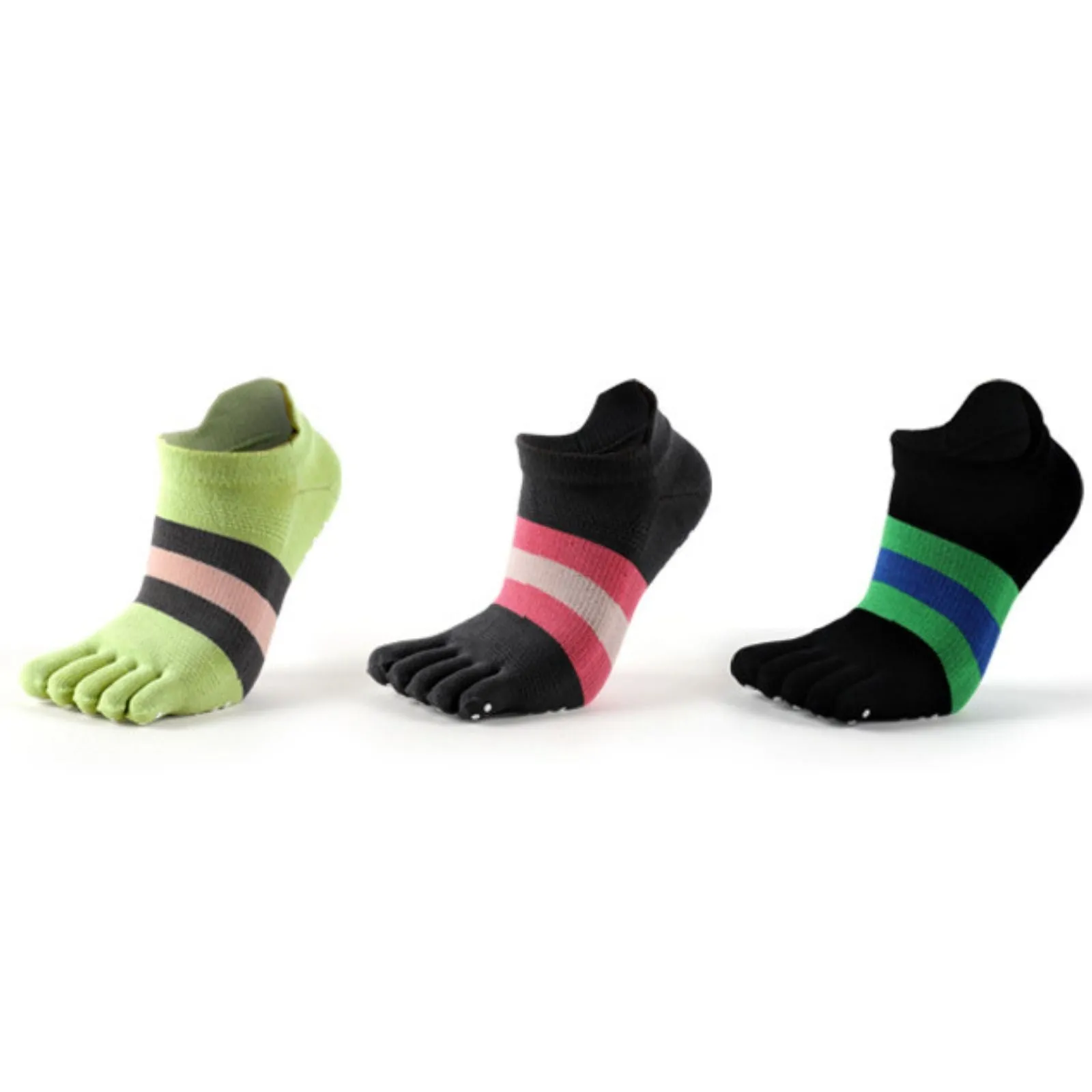 Anti Slip 3 Pairs Yoga No show Toe Socks