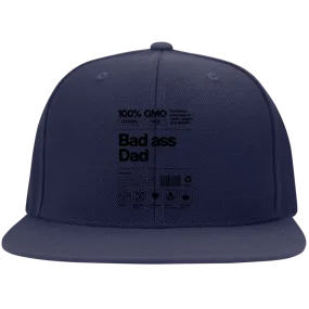 Bad Ass Dad -- Embroidered Flat Bill High-Profile Snapback Hat