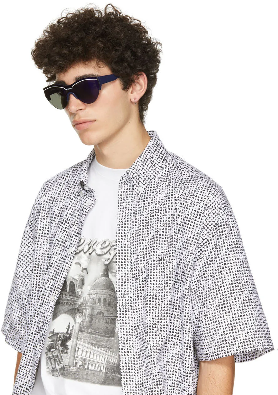 Balenciaga Blue Ski Cat Sunglasses