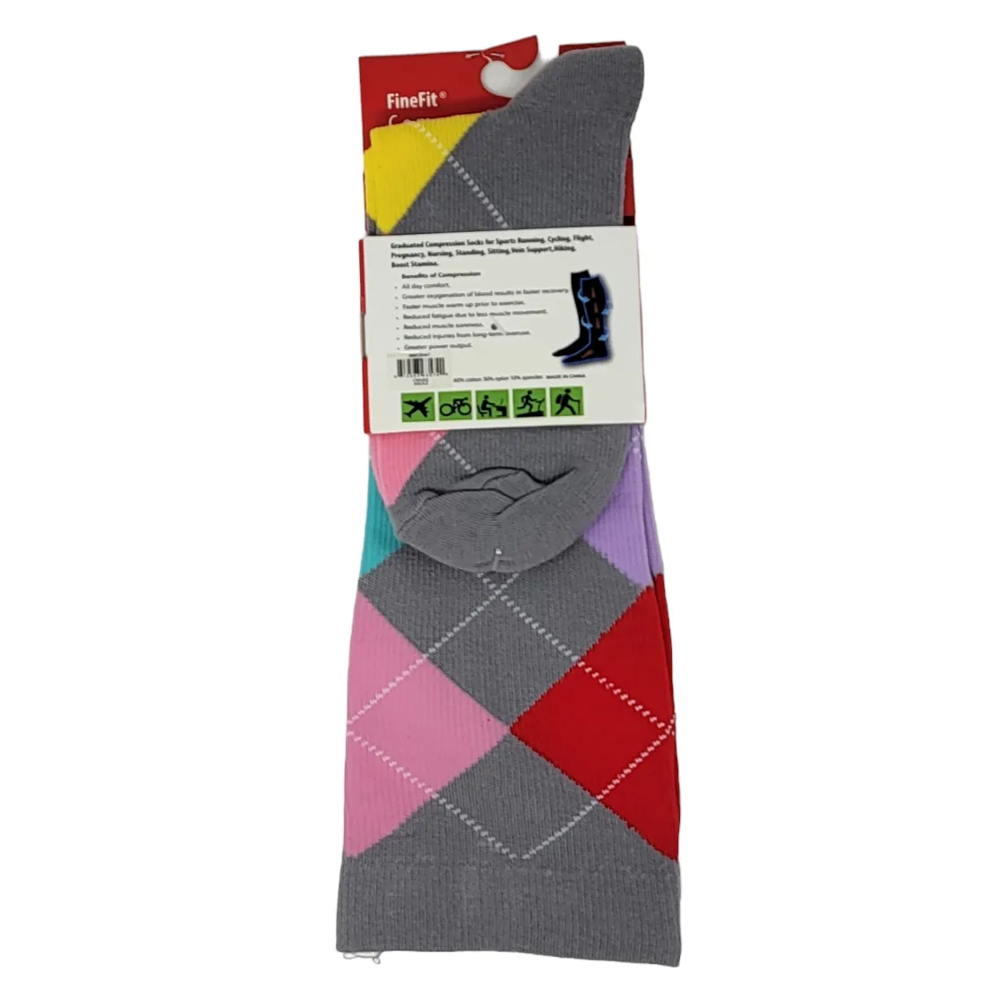 Compression Knee High Socks | 8-15 mmHG Reduced Fatigue |  FineFit Unisex
