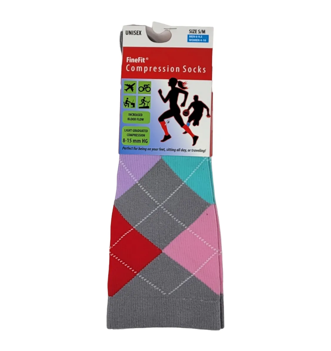 Compression Knee High Socks | 8-15 mmHG Reduced Fatigue |  FineFit Unisex