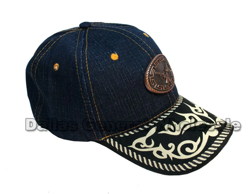 Double Revolver Denim Casual Caps Wholesale