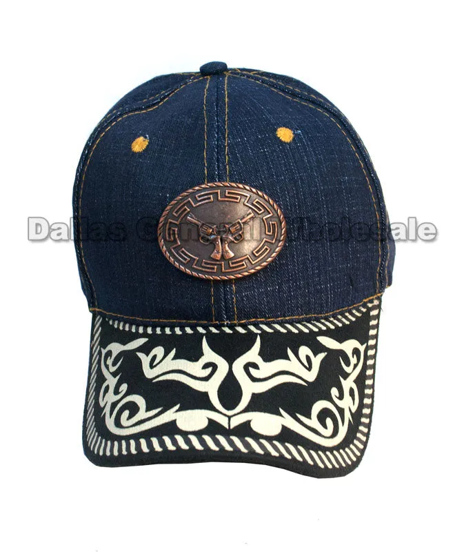 Double Revolver Denim Casual Caps Wholesale