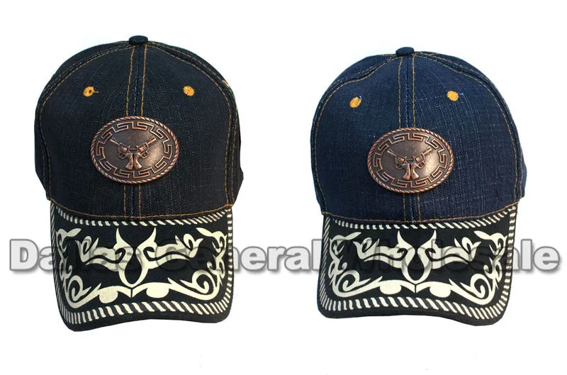 Double Revolver Denim Casual Caps Wholesale