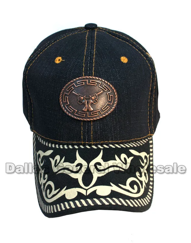 Double Revolver Denim Casual Caps Wholesale