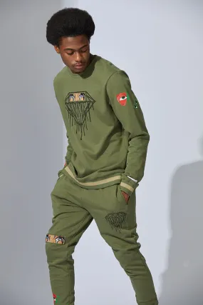 Embroidery Print Mens Graphic Sweatsuits