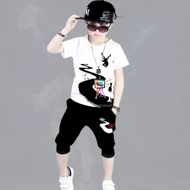 Fashion Boy Clothes Cool Kids Hip Hop Clothing Sports Suit