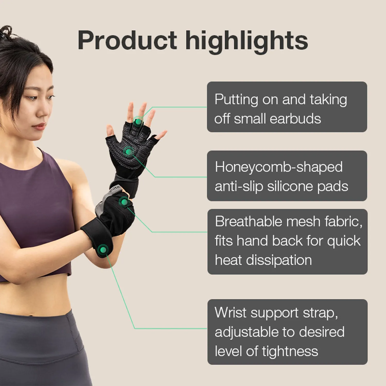 Fitness Glove, 1 Pair (M)