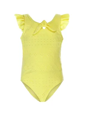 Girls swimsuit with embroidery - T46928-37 Yellow Girls swimsuit with embroidery - T46928-37 Yellow