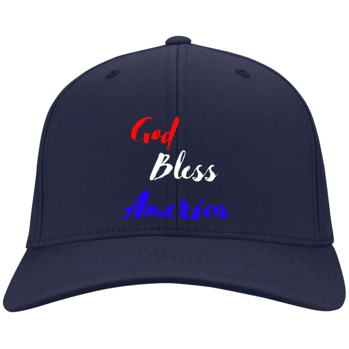 God bless America red white blue C813 Embroidered Flex Fit Twill Baseball Cap