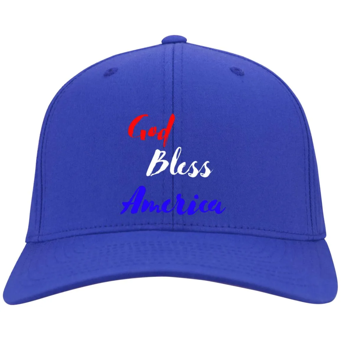 God bless America red white blue C813 Embroidered Flex Fit Twill Baseball Cap