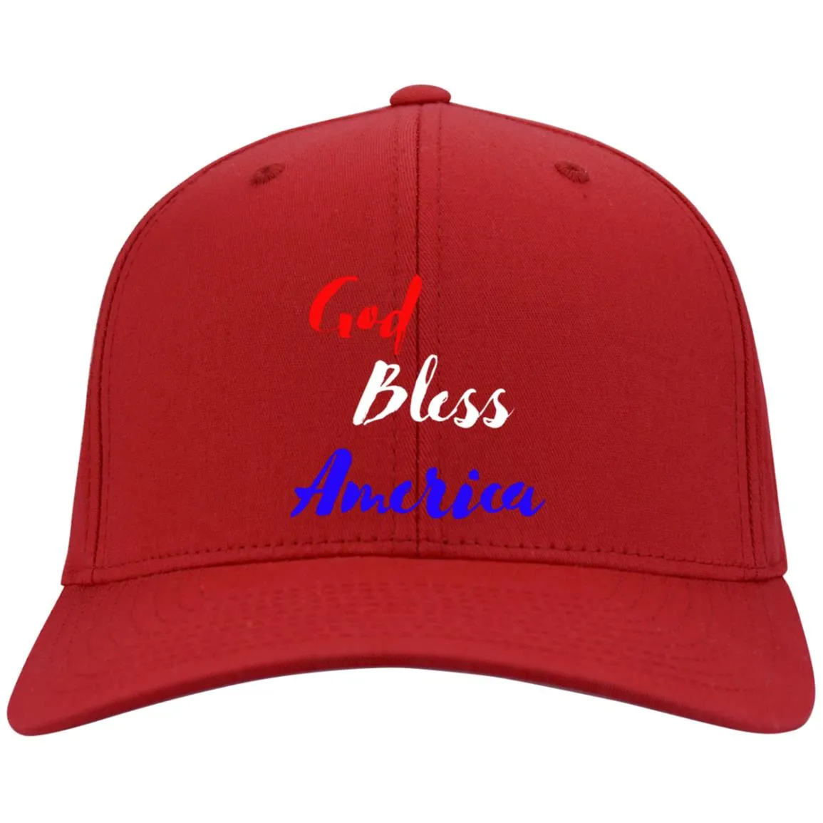 God bless America red white blue C813 Embroidered Flex Fit Twill Baseball Cap