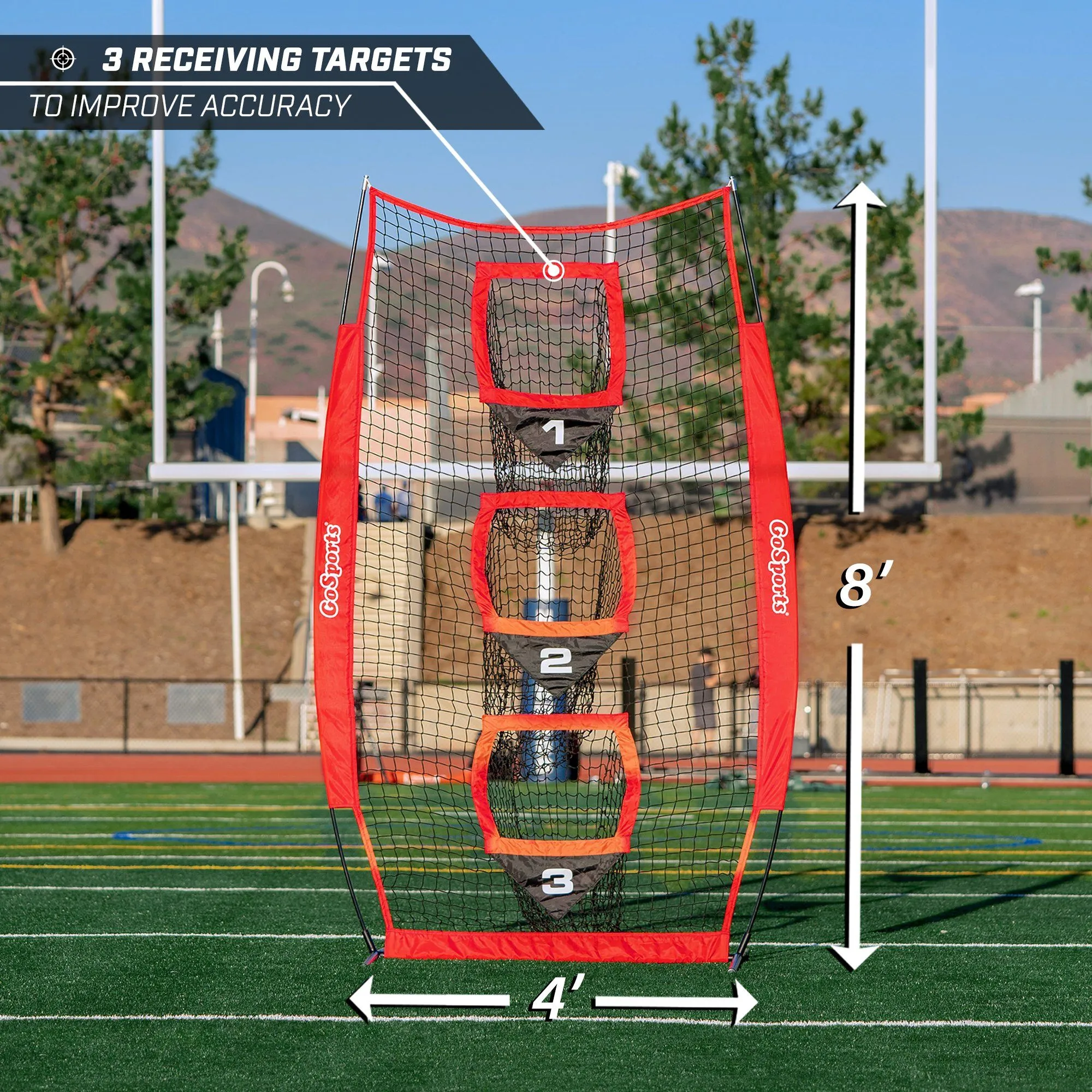 GoSports 8 ft x 4 ft Football Training Vertical Target Net