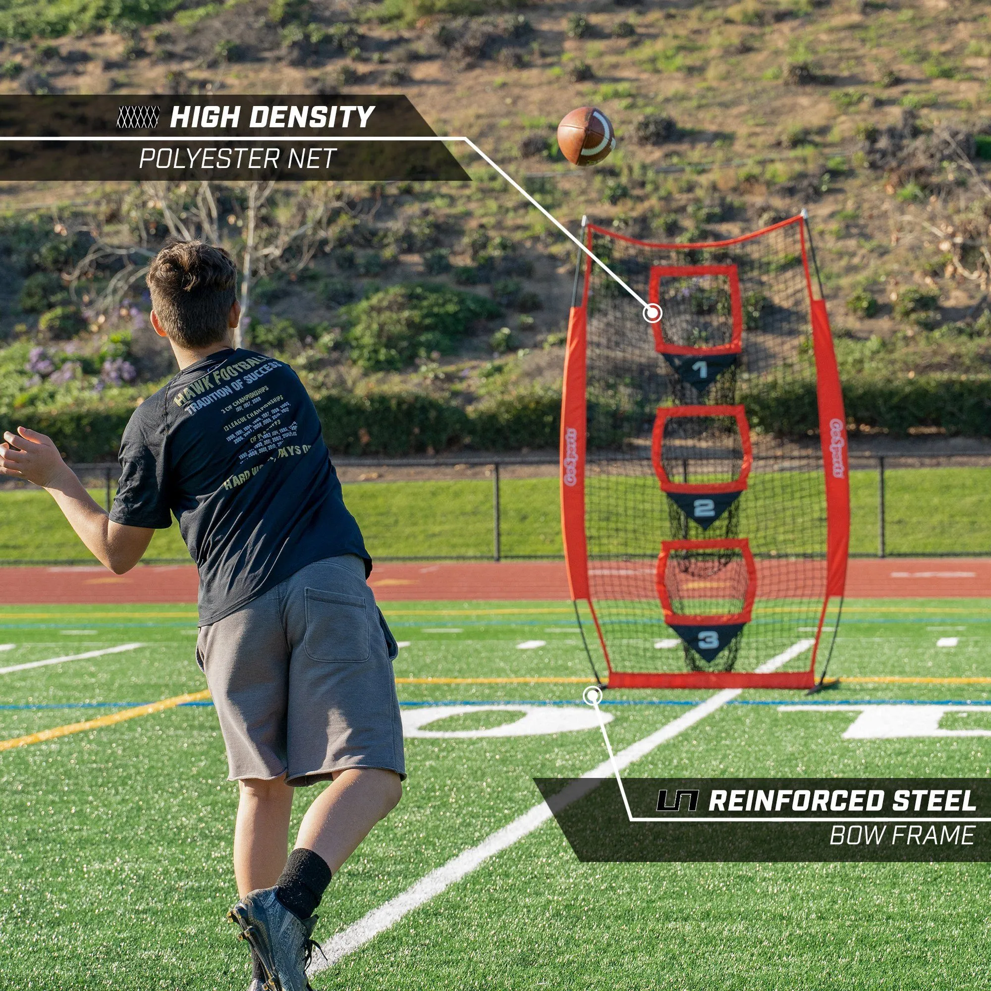 GoSports 8 ft x 4 ft Football Training Vertical Target Net