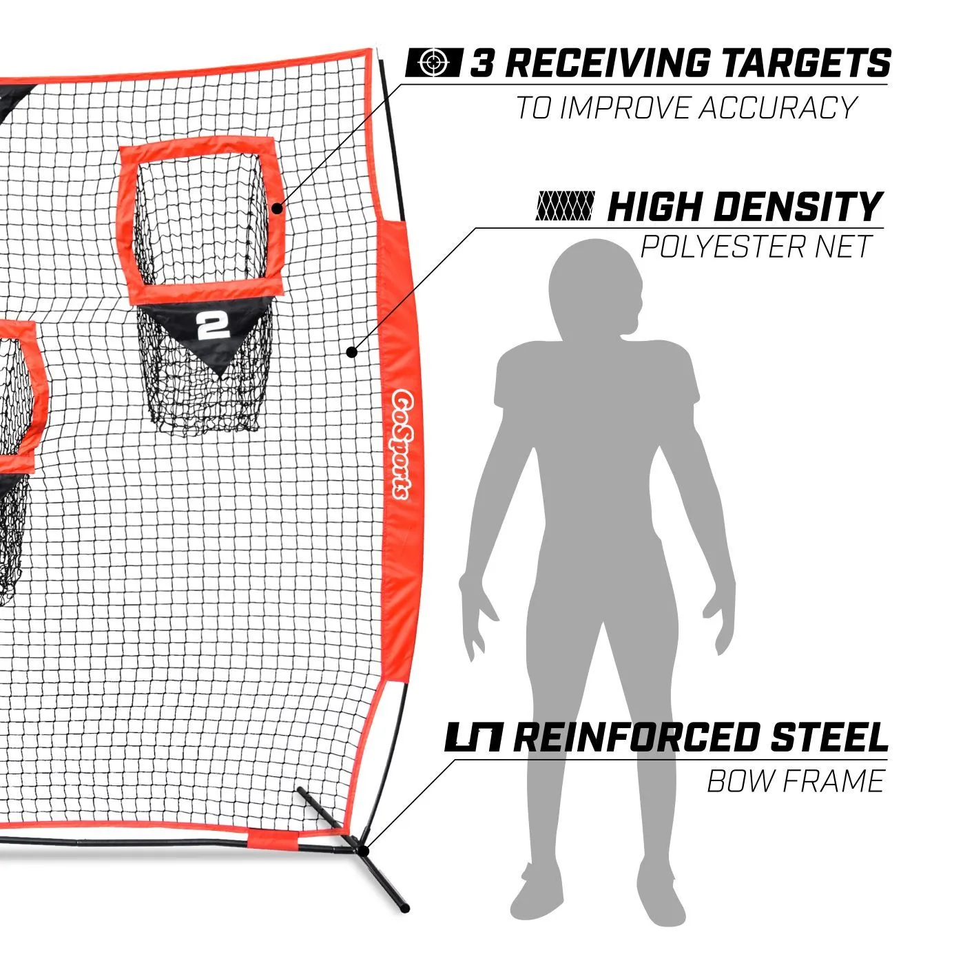 GoSports 8 ft x 8 ft Football Throwing Net
