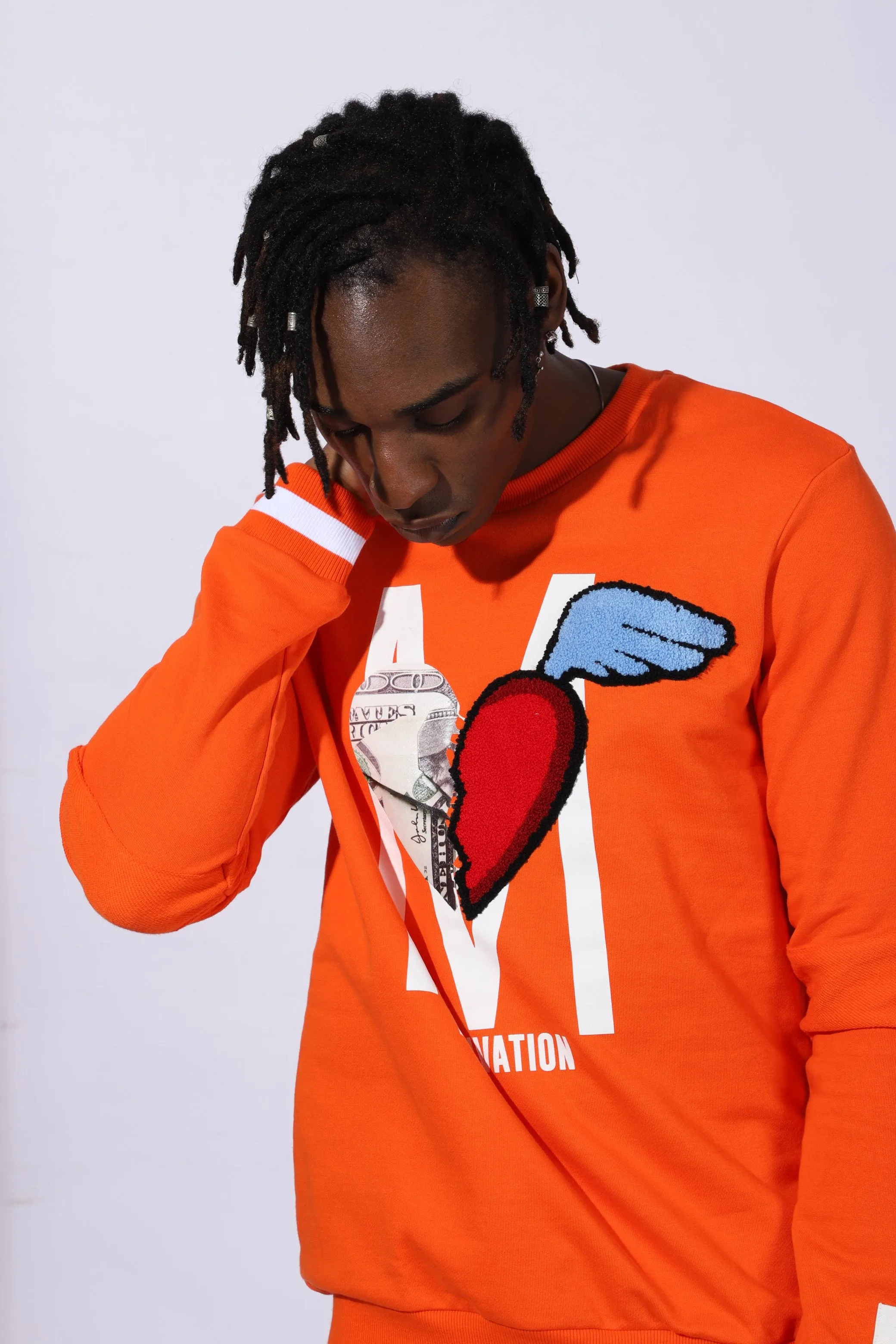 Graphic Embroidery Print Mens Sweat suits
