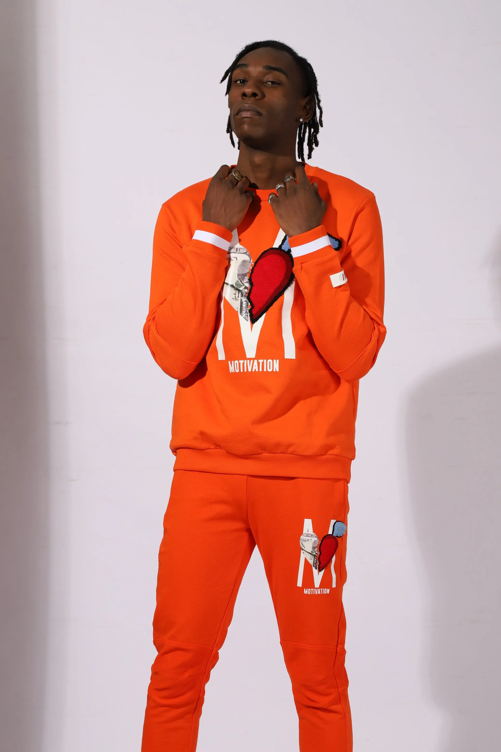 Graphic Embroidery Print Mens Sweat suits