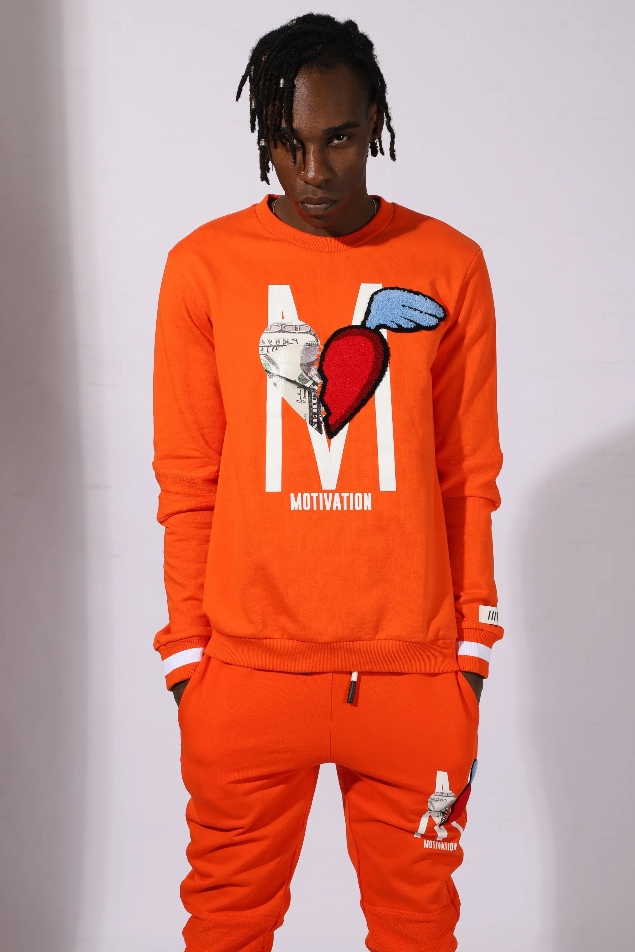 Graphic Embroidery Print Mens Sweat suits