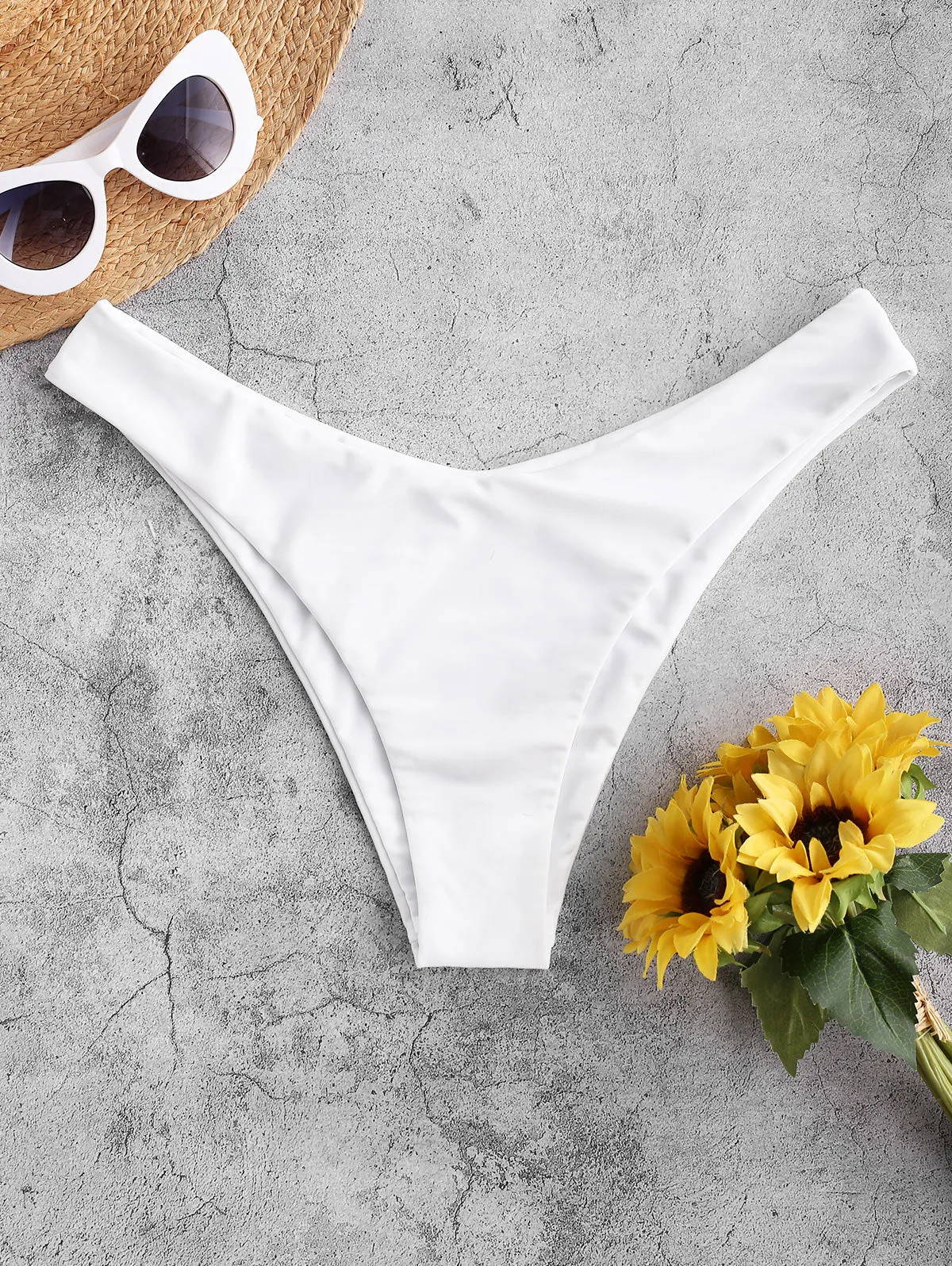 High Leg Plain Bikini Bottom Solid Sexy Women Brazilian Thong