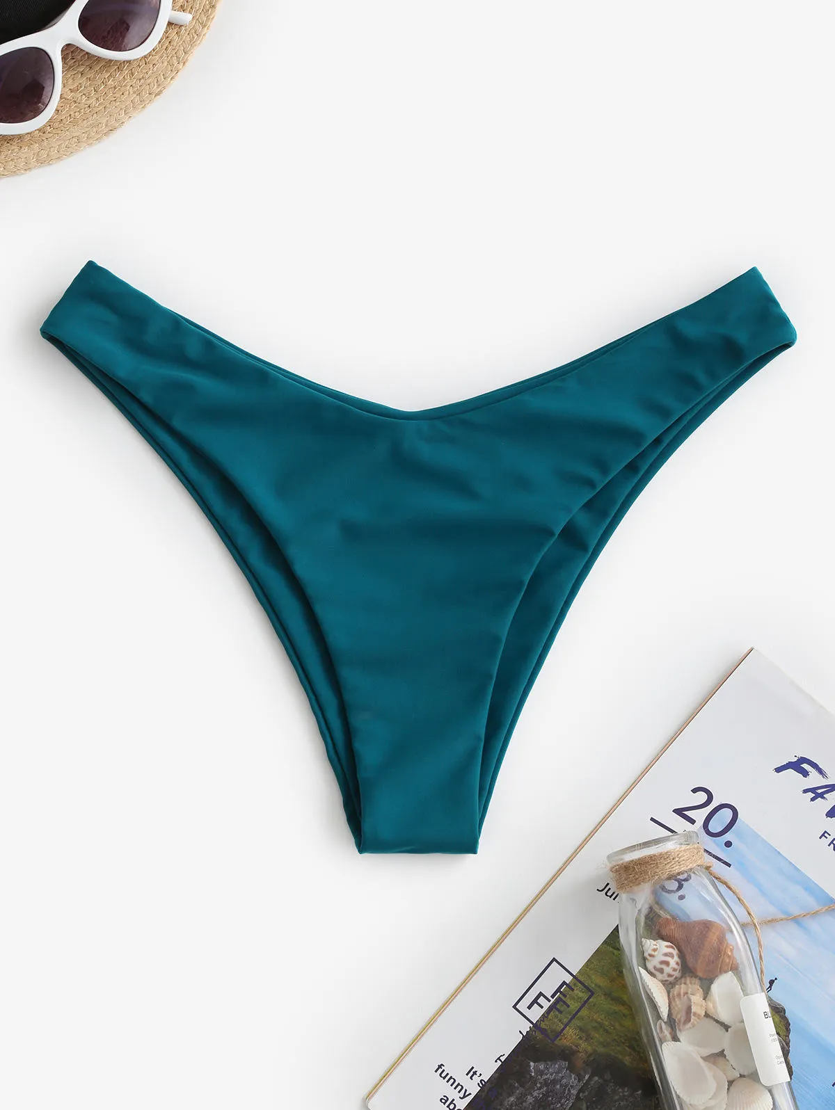High Leg Plain Bikini Bottom Solid Sexy Women Brazilian Thong