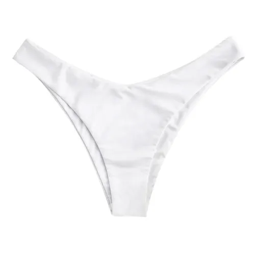 High Leg Plain Bikini Bottom Solid Sexy Women Brazilian Thong
