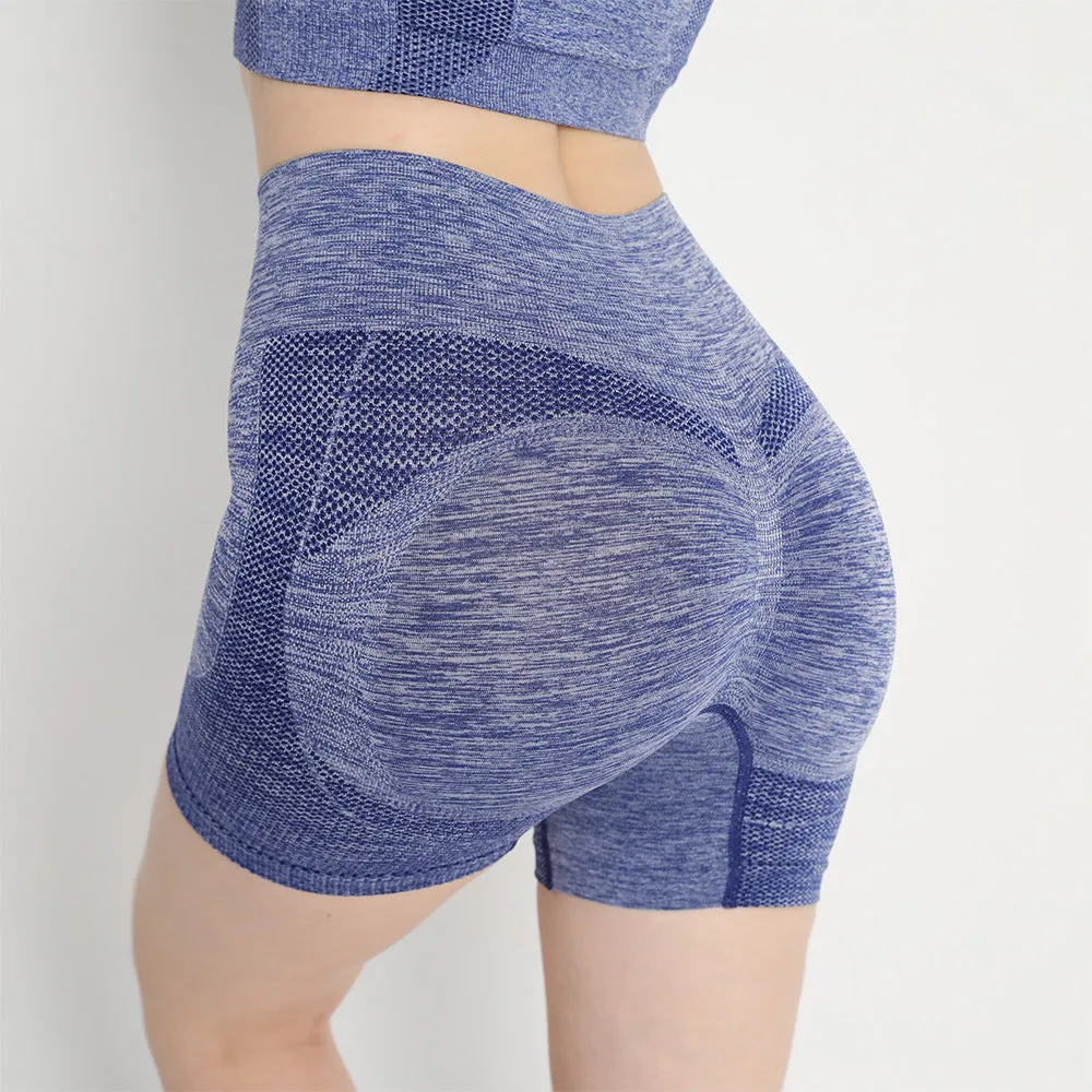 Hzori Seamless Peach Hip Fitness Yoga Pants Women's High Waist Hip Lift Belly Contracting and Close-Fitting Sports Quick-Drying Base Short Shorts