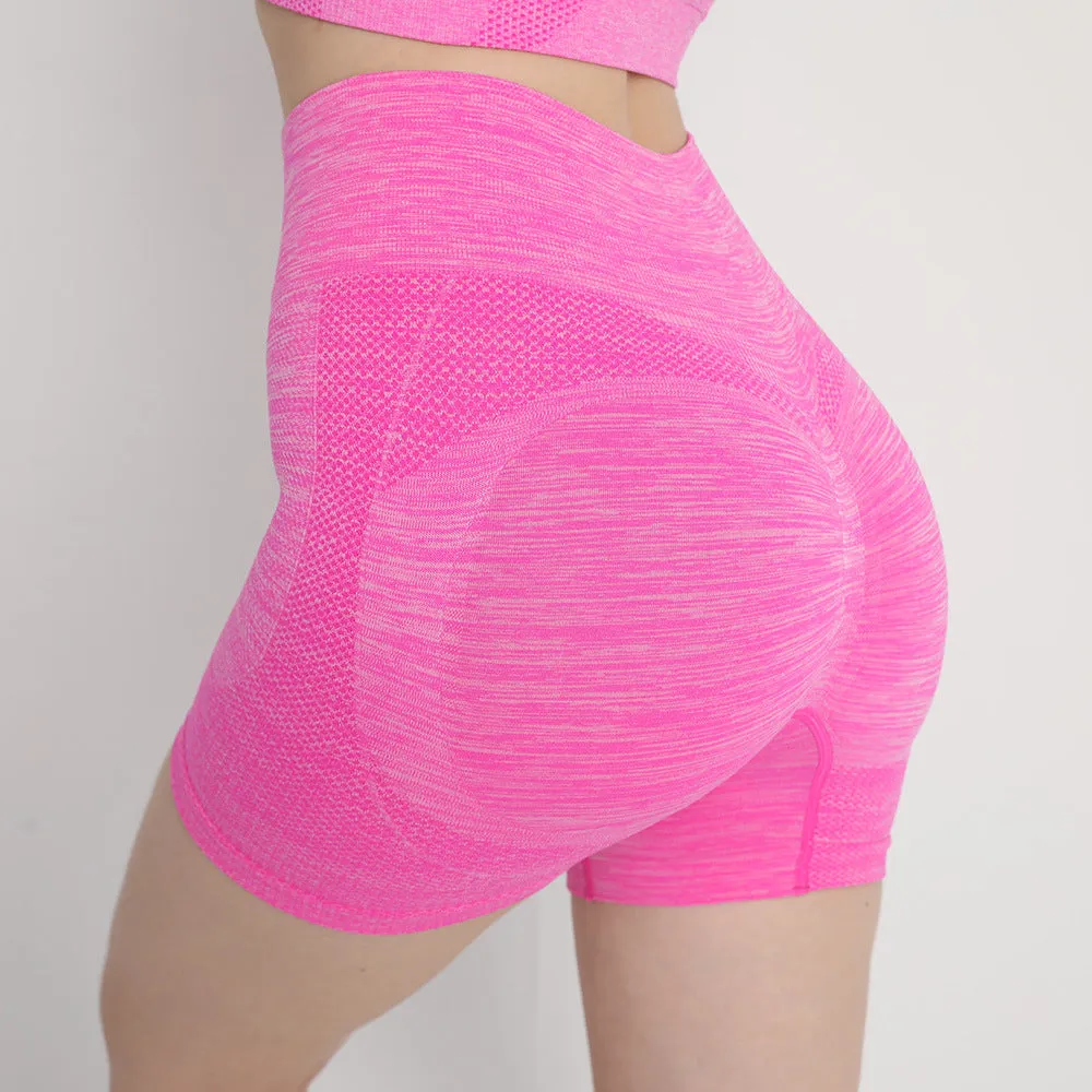 Hzori Seamless Peach Hip Fitness Yoga Pants Women's High Waist Hip Lift Belly Contracting and Close-Fitting Sports Quick-Drying Base Short Shorts