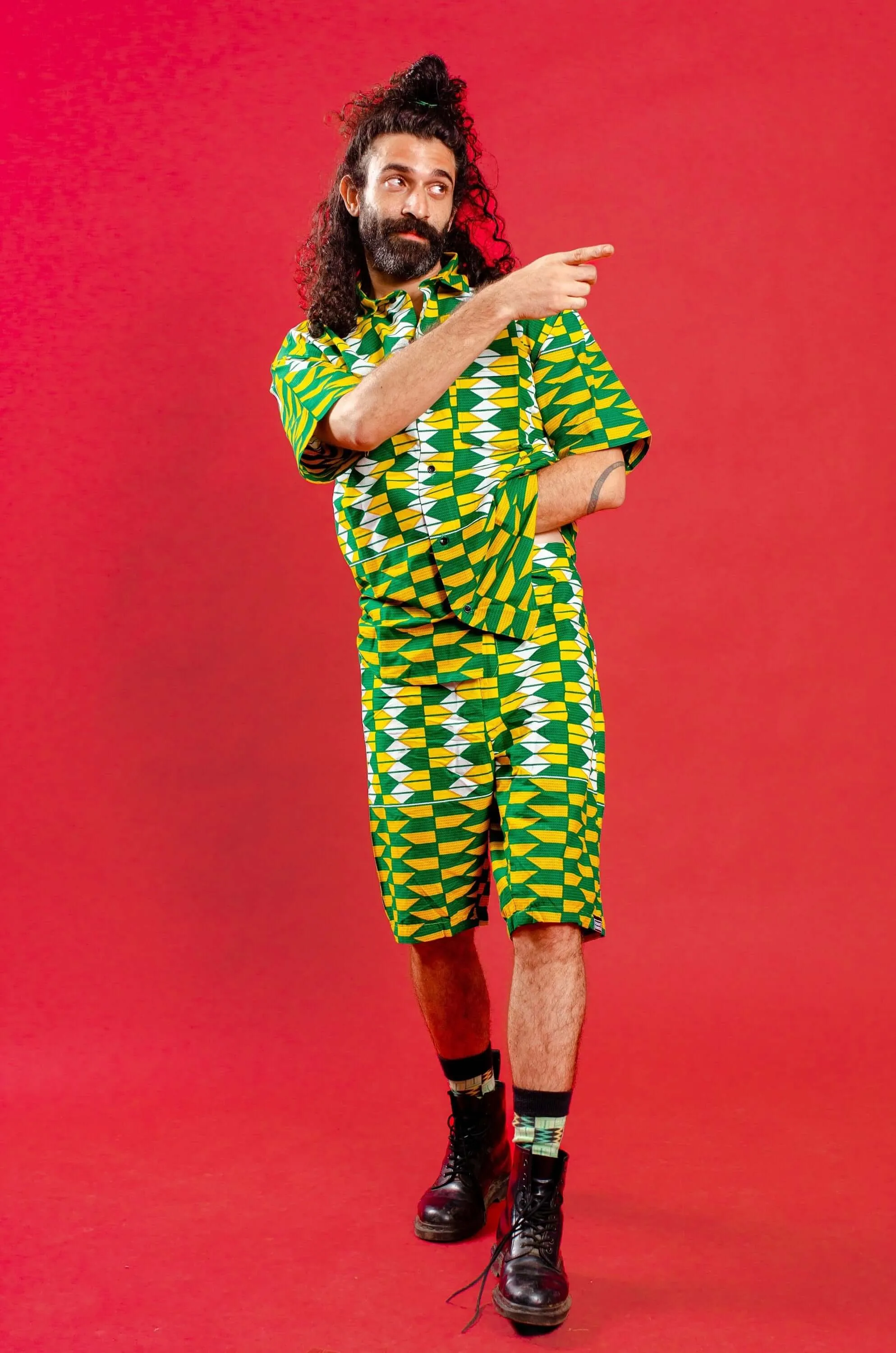 Jamaica Dreamin Yellow Kente Board Shorts