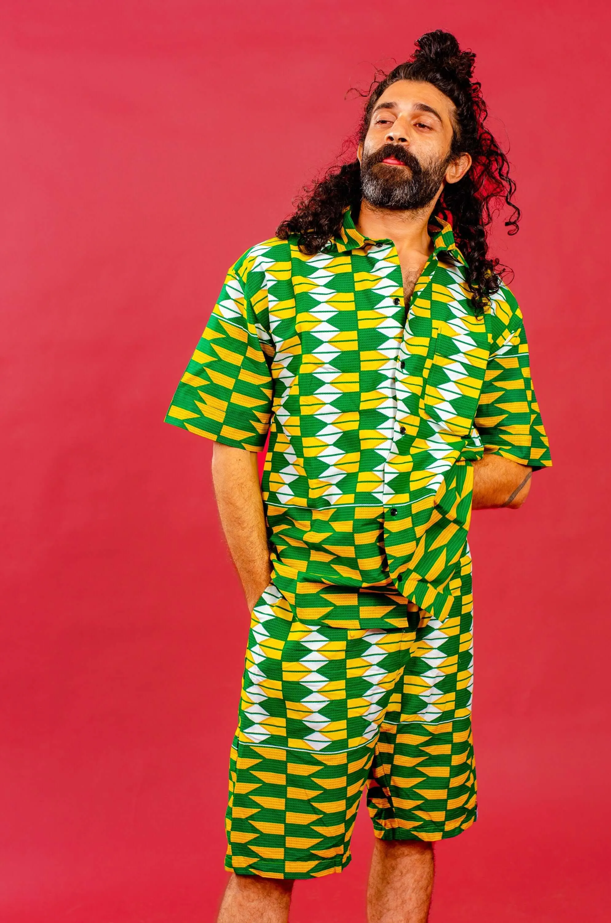 Jamaica Dreamin Yellow Kente Board Shorts