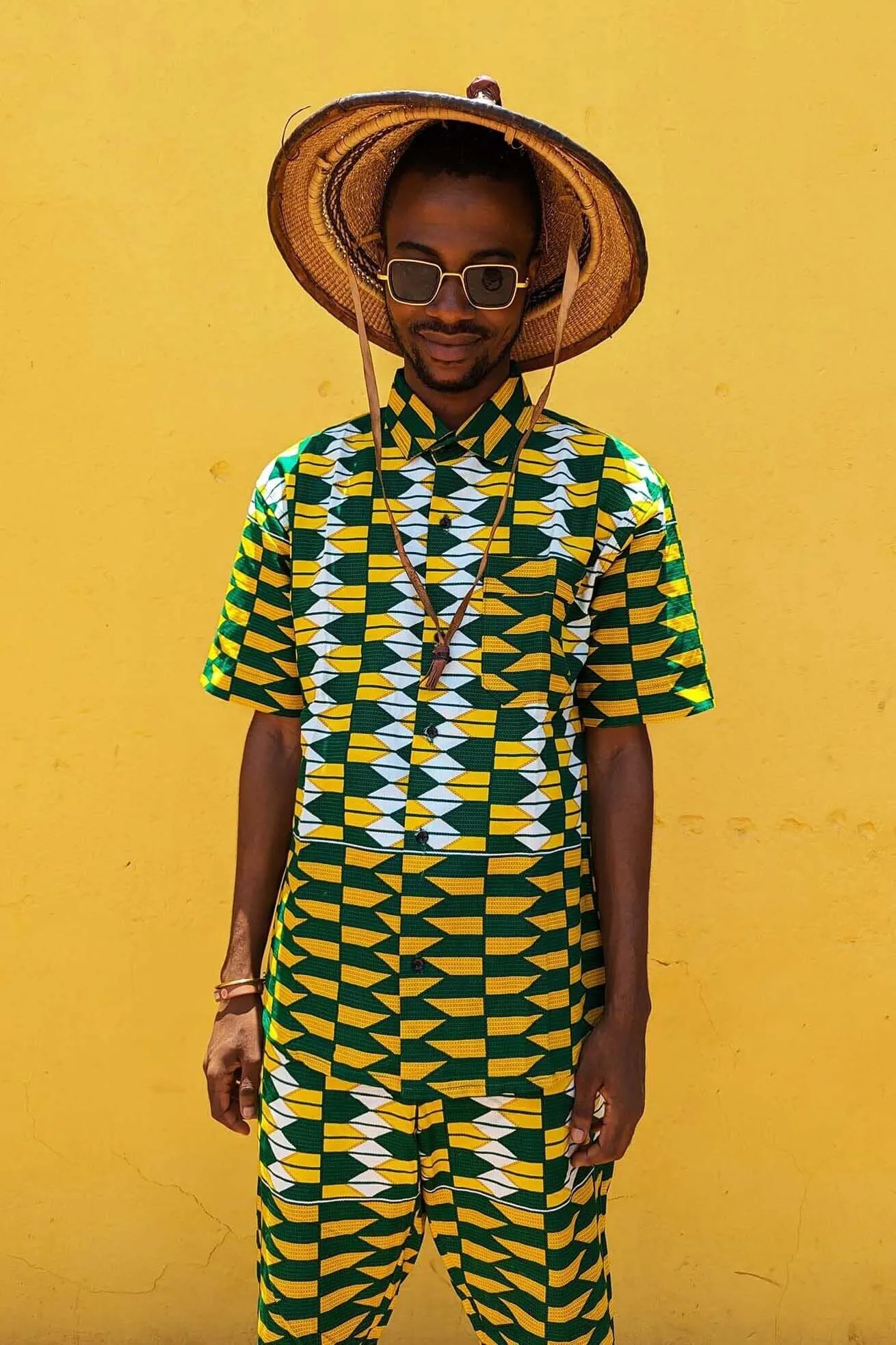 Jamaica Dreamin Yellow Kente Board Shorts