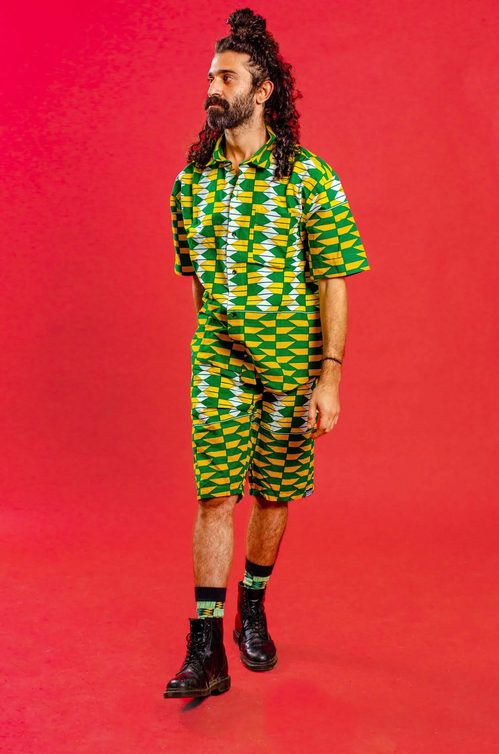 Jamaica Dreamin Yellow Kente Board Shorts