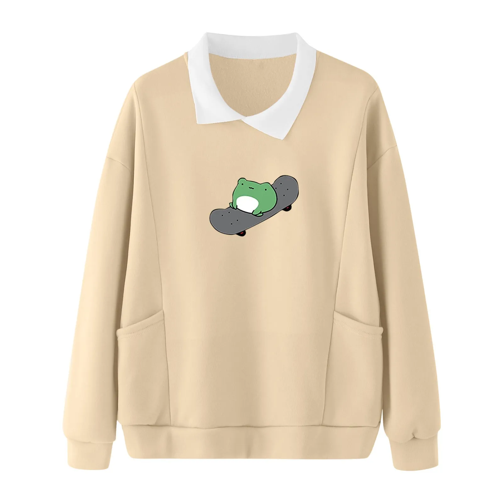 Kawaii Skateboarding Frog Sweatshirt