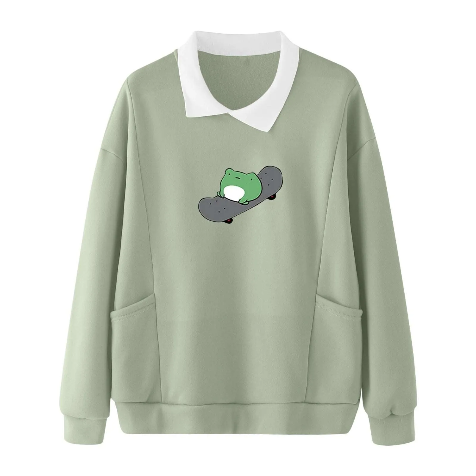 Kawaii Skateboarding Frog Sweatshirt