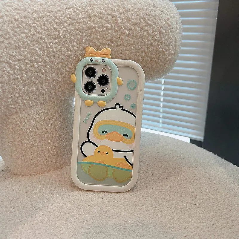 Kawaii Swimming Rng Duck iPhone Case
