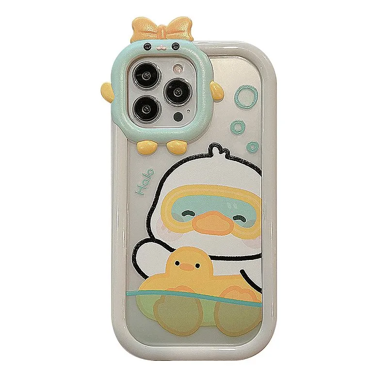 Kawaii Swimming Rng Duck iPhone Case
