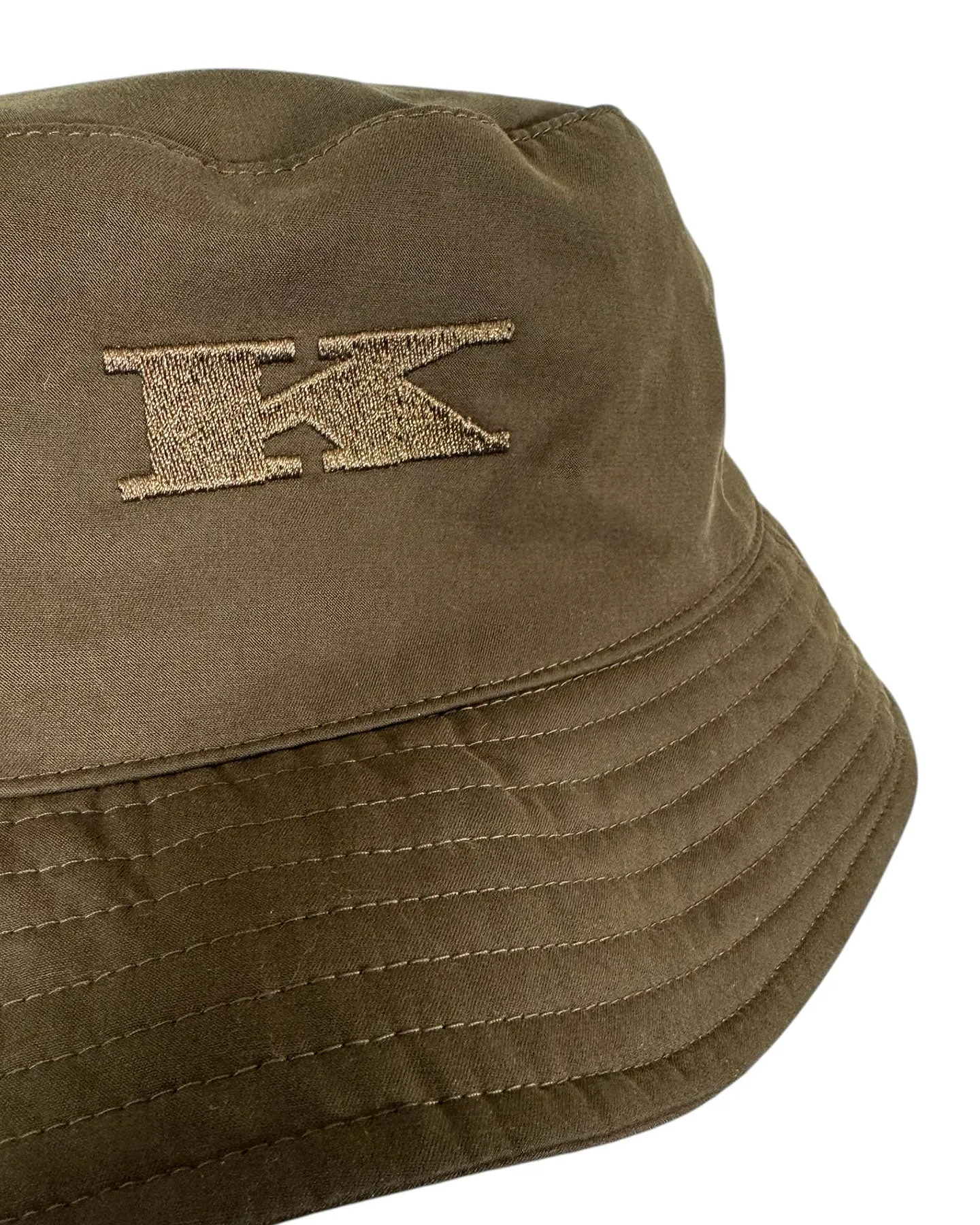 Kiton Bucket Hat Taupe K Logo - Size M