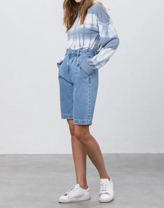 Light Wash Denim Mom Shorts