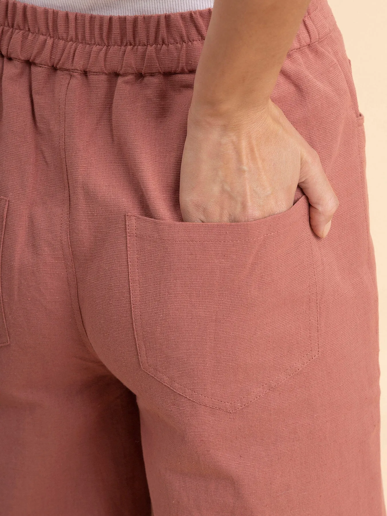 Linen Blazer and Trousers Co-ord - Dusty Pink