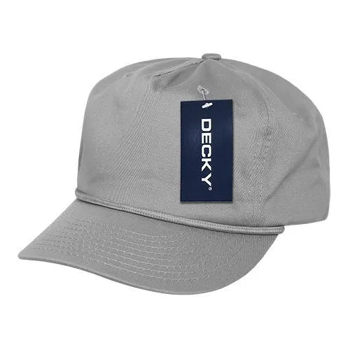 Lot of 6 Decky Golf Hats with Rope Baseball Caps Bulk