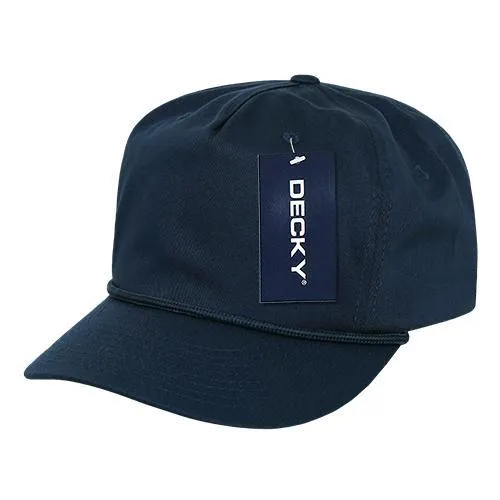 Lot of 6 Decky Golf Hats with Rope Baseball Caps Bulk