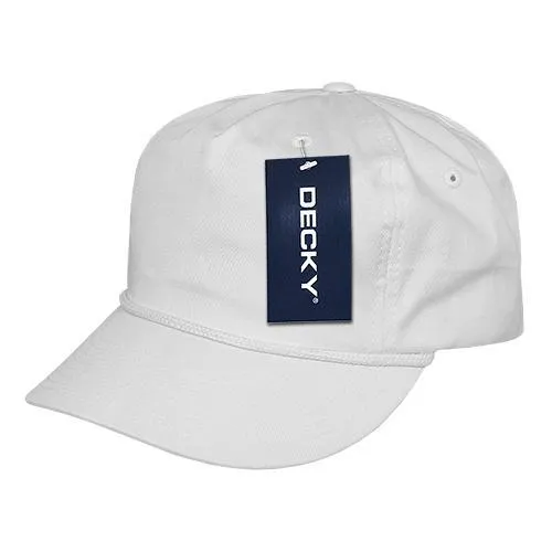 Lot of 6 Decky Golf Hats with Rope Baseball Caps Bulk