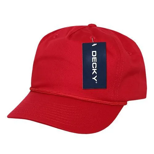Lot of 6 Decky Golf Hats with Rope Baseball Caps Bulk