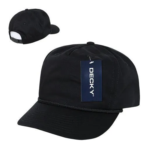 Lot of 6 Decky Golf Hats with Rope Baseball Caps Bulk