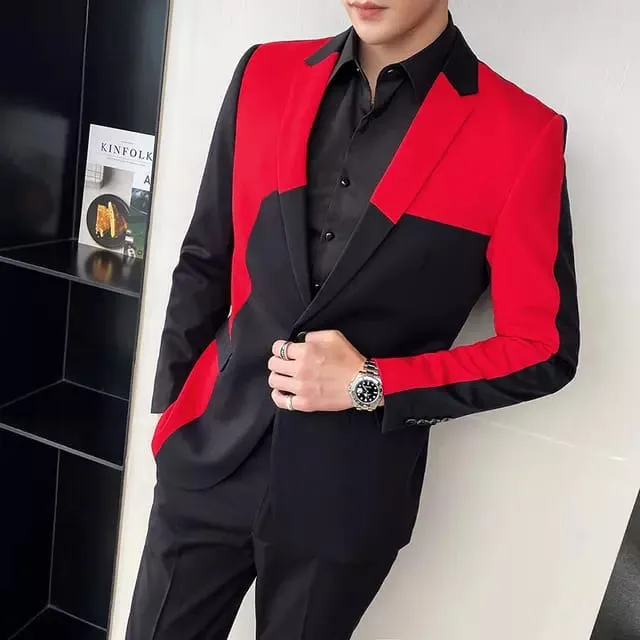 Men Two Piece Multi Color Suit