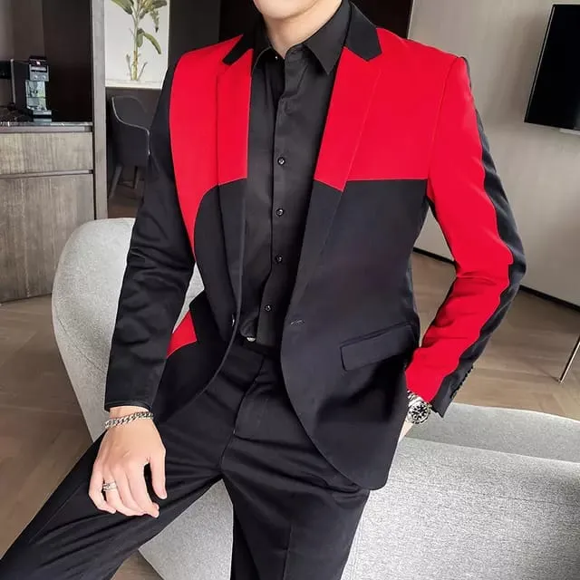 Men Two Piece Multi Color Suit