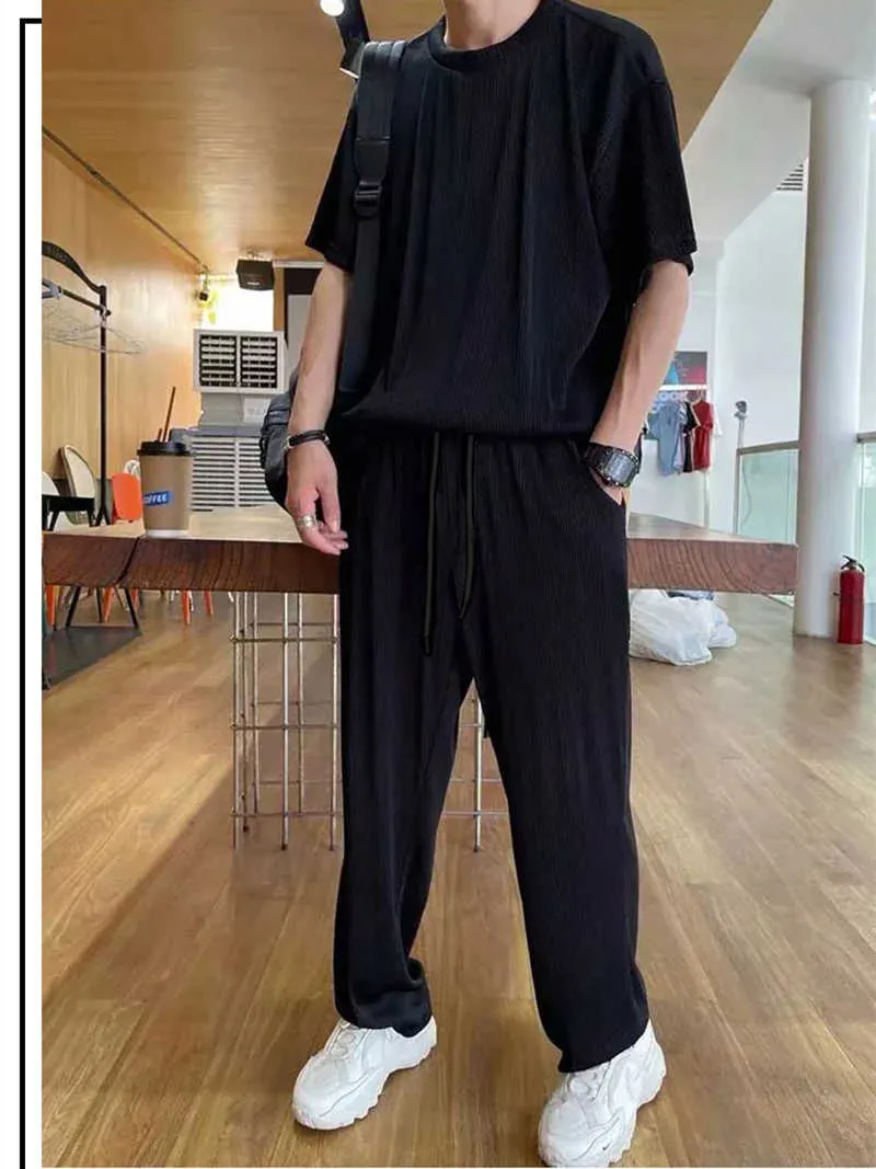 Men’s Loose Fashionable Long Sleeve 2-piece Set