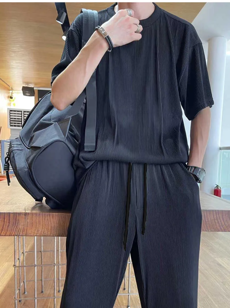 Men’s Loose Fashionable Long Sleeve 2-piece Set
