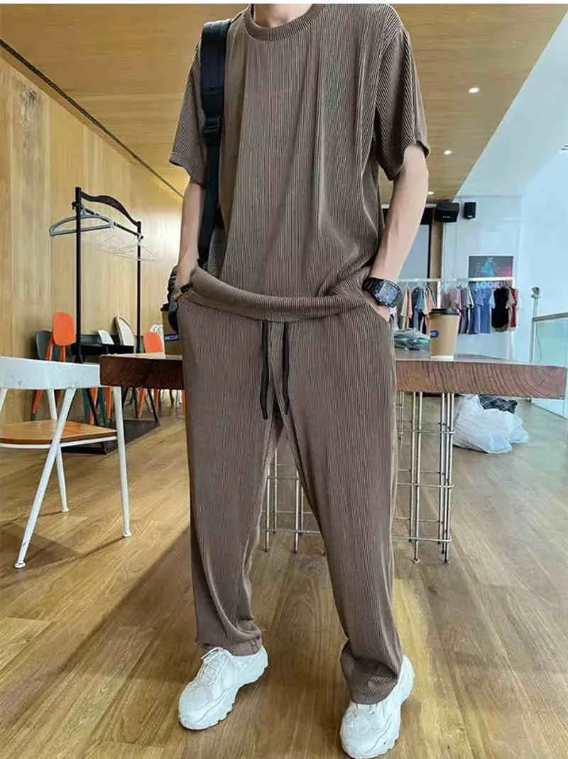 Men’s Loose Fashionable Long Sleeve 2-piece Set